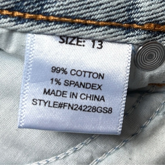 Fashion Nova All Tied Up Light Wash Blue Straight Leg Denim Jeans Size 13 - Picture 5 of 11